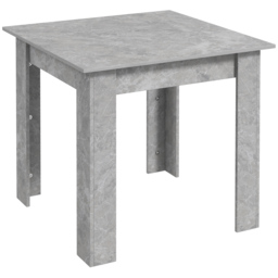 HOMCOM Square Dining Table, Modern Small Dining Table with Faux Cement Effect, Space Saving, Non-slip Foot Pads, Cement Grey - thumbnail 1