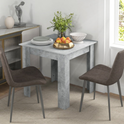 HOMCOM Square Dining Table, Modern Small Dining Table with Faux Cement Effect, Space Saving, Non-slip Foot Pads, Cement Grey - thumbnail 2