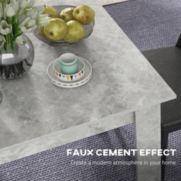 HOMCOM Square Dining Table, Modern Small Dining Table with Faux Cement Effect, Space Saving, Non-slip Foot Pads, Cement Grey - thumbnail 5