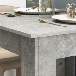 HOMCOM Square Dining Table, Modern Small Dining Table with Faux Cement Effect, Space Saving, Non-slip Foot Pads, Cement Grey - thumbnail 8