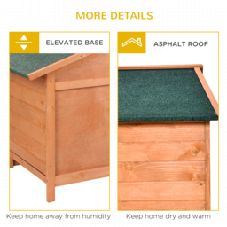 PawHut Wooden Rabbit Hutch Outdoor, Guinea Pig Hutch, Detachable Rabbit Cage w/Openable Run & Roof Lockable Door Slide-out Tray Golden Red - thumbnail 7