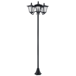 Outsunny 3-Solar Powered Lamp Post, IP44, 51.5Lx47Wx182.5H cm-Black - Aosom UK