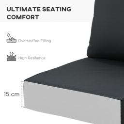 Outsunny 4 Pcs Outdoor Seat and Back Cushion Set Patio Deep Seating Chair Replacement Cushion - Aosom UK - thumbnail 5
