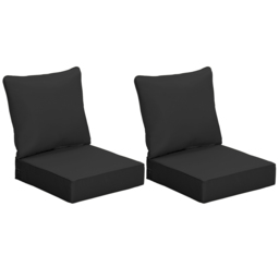 Outsunny 4 Pcs Outdoor Seat and Back Cushion Set Patio Deep Seating Chair Replacement Cushion - Aosom UK - thumbnail 1