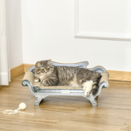 PawHut Cat Scratcher Lounge with Catnip, Curved Cardboard Scratching Bed, 60 x 29 x 26.5cm, Beige - Aosom UK - thumbnail 2