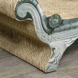 PawHut Cat Scratcher Lounge with Catnip, Curved Cardboard Scratching Bed, 60 x 29 x 26.5cm, Beige - Aosom UK - thumbnail 9