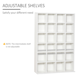 HOMCOM 480 CD / 312 DVD Storage Shelf Rack Media Storage Unit Shelves Racks Wooden Bookcase Display Unit with 4 Adjustable Shelves White - Aosom UK - thumbnail 5