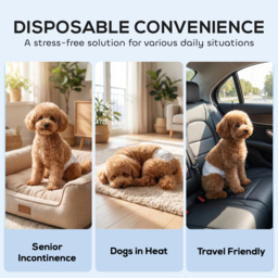 PawHut Dog Diapers Super Absorbent Leak-Proof Dog Nappies for Male Dogs Size S 30-48 cm Waist - thumbnail 7