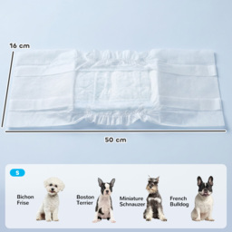 PawHut Dog Diapers Super Absorbent Leak-Proof Dog Nappies for Male Dogs Size S 30-48 cm Waist - thumbnail 3