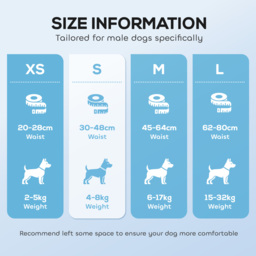 PawHut Dog Diapers Super Absorbent Leak-Proof Dog Nappies for Male Dogs Size S 30-48 cm Waist - thumbnail 6