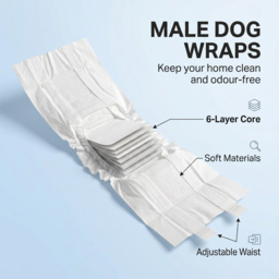 PawHut Dog Diapers Super Absorbent Leak-Proof Dog Nappies for Male Dogs Size S 30-48 cm Waist - thumbnail 4
