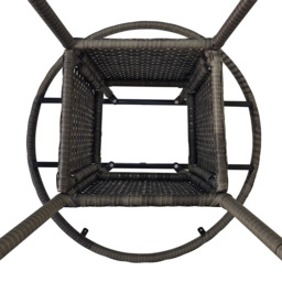Outsunny 70cm PE Rattan Outdoor Dining Table, Patio Table with Wood-plastic Composite Top for Balcony, Garden, Grey - thumbnail 9