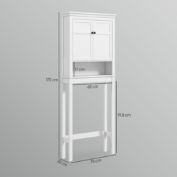 HOMCOM Over-Toilet/Appliance Storage Cabinet - White - thumbnail 3