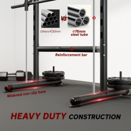HOMCOM Squat Rack with Pull-Up Bar, Adjustable Weight Rack, Multi-Functional Weight Lifting Barbell Stand for Home Gym Strength Training - thumbnail 7