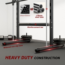 HOMCOM Squat Rack with Pull-Up Bar, Adjustable Weight Rack, Multi-Functional Weight Lifting Barbell Stand for Home Gym Strength Training - thumbnail 7