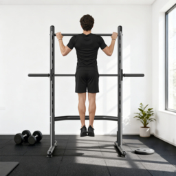 HOMCOM Squat Rack with Pull-Up Bar, Adjustable Weight Rack, Multi-Functional Weight Lifting Barbell Stand for Home Gym Strength Training - thumbnail 8