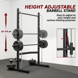 HOMCOM Squat Rack with Pull-Up Bar, Adjustable Weight Rack, Multi-Functional Weight Lifting Barbell Stand for Home Gym Strength Training - thumbnail 5