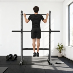 HOMCOM Squat Rack with Pull-Up Bar, Adjustable Weight Rack, Multi-Functional Weight Lifting Barbell Stand for Home Gym Strength Training - thumbnail 8