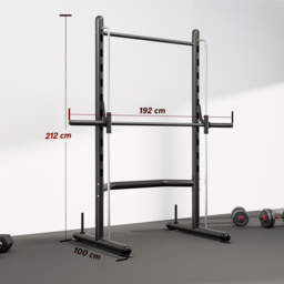 HOMCOM Squat Rack with Pull-Up Bar, Adjustable Weight Rack, Multi-Functional Weight Lifting Barbell Stand for Home Gym Strength Training - thumbnail 3