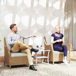 Outsunny Rattan Garden Chairs Set of 2, Outdoor Rattan Chairs with Cushions, Armrests and High Back, PE Wicker Garden Armchair with Steel Frame for Balcony, Porch, Beige - thumbnail 8