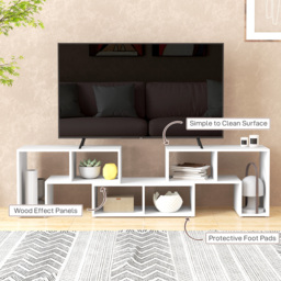 HOMCOM Modular TV Stand, Free Combination Unit with Storage Shelves, Expandable Entertainment Centre for Living Room, White - Aosom UK - thumbnail 7
