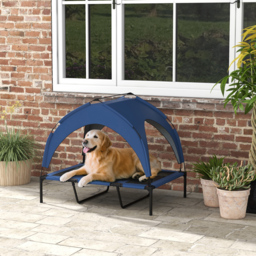 PawHut Cooling Raised Pet Bed with Washable Breathable Mesh for Large Dogs, 106 x 76 x 94cm, Dark Blue - Aosom UK - thumbnail 2