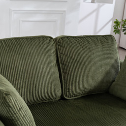 HOMCOM 2 Seater Sofa, 140 cm Loveseat Sofa with Spring Cushions, Metal Legs, 2 Pillows, Dark Green - thumbnail 8