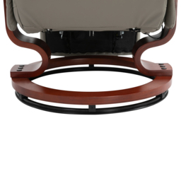 HOMCOM Manual Recliner Chair Armchair Sofa with Faux Leather Upholstered Wooden Base for Living Room Bedroom, Grey - thumbnail 9