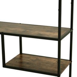 HOMCOM Wood Shelf Bookcase Industrial Style Stand 6-Staggered Shelf Living Room Display Rack Organiser - Aosom UK - thumbnail 8