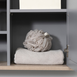 Kleankin Wall-Mounted Mirror Cabinet: Bathroom Storage with Door, Adjustable Shelf, Ideal for Hallways & Living Areas, Grey - Aosom UK - thumbnail 9