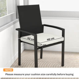 Outsunny Set of 6 Outdoor Seat Cushions with Machine Washable Cover, Water Repellent Seat Cushions Cream White - thumbnail 3