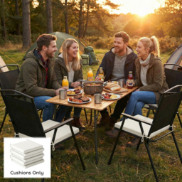 Outsunny Set of 6 Outdoor Seat Cushions with Machine Washable Cover, Water Repellent Seat Cushions Cream White - thumbnail 8