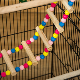 PawHut Bird Cage with Accessories, Suitable for Budgies, Finches, Canaries, Includes Toys, Tray, Handle, 46 x 36 x 100 cm, Black - Aosom UK - thumbnail 8