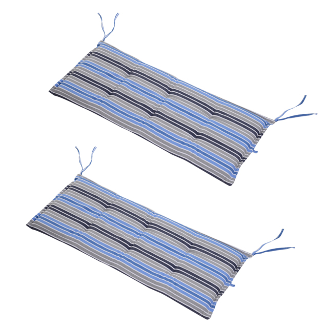 Outsunny Outdoor Bench Swing Chair Cushion Seat Pad Mat Replacement for 2-3 Seater, Garden Patio, 120L x 50W x 5T cm, Blue Stripes - image 1