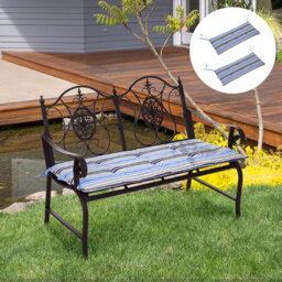Outsunny Outdoor Bench Swing Chair Cushion Seat Pad Mat Replacement for 2-3 Seater, Garden Patio, 120L x 50W x 5T cm, Blue Stripes - thumbnail 9