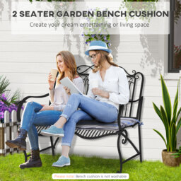 Outsunny Outdoor Bench Swing Chair Cushion Seat Pad Mat Replacement for 2-3 Seater, Garden Patio, 120L x 50W x 5T cm, Blue Stripes - thumbnail 4