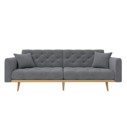 2-Seater Modern Sofa with 3-Position Adjustable Backres and Thick Foam Cushions, Sofa Bed for Compact Room, 165L x 72.5W x 75H cm, Grey - Aosom UK - thumbnail 2