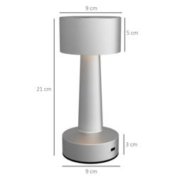 2 Pack Cordless Table Lamp, Touch LED Desk Lamp with Rechargeable Battery, 3 Colour, for Bedroom Living Room, Silver - thumbnail 3