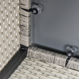 Outsunny Rattan Wicker Patio Coffee Table Ready to Use Outdoor Furniture Suitable for Garden Backyard Grey - thumbnail 9