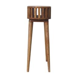 Solid Wood Ariella Console Table with Hand-finished and Open Shelf, Desk with Scandi-inspired Nordic Legs, 30L x 70W x 80H cm, Brown - Aosom UK - thumbnail 6