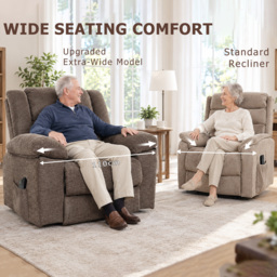 HOMCOM Oversized Riser Recliner Chair with Massage and Heat, Power Lift Recliner for Elderly with Wide Seat and Back, Brown - thumbnail 6