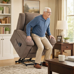HOMCOM Oversized Riser Recliner Chair with Massage and Heat, Power Lift Recliner for Elderly with Wide Seat and Back, Brown - thumbnail 2
