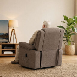 HOMCOM Oversized Riser Recliner Chair with Massage and Heat, Power Lift Recliner for Elderly with Wide Seat and Back, Brown - thumbnail 8