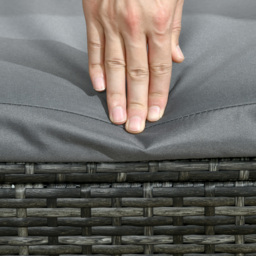 Outsunny Rattan Sun Lounger Adjustable Garden Furniture Recliner Bed Chair Reclining Patio Wicker Grey - thumbnail 9