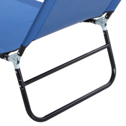 Outsunny 2-Piece Portable Sun Lounger Set, 5-Position Adjustable Backrest, Foldable & Lightweight, Blue - Aosom UK - thumbnail 9