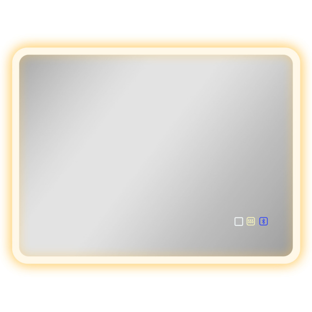 HOMCOM 60 x 80 cm Backlit Illuminated Bathroom Mirror with LED Lights and Bluetooth - Silver Tone - image 1