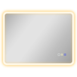 HOMCOM 60 x 80 cm Backlit Illuminated Bathroom Mirror with LED Lights and Bluetooth - Silver Tone - thumbnail 1