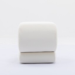 S-Shape Pouffe Footstool with No Assembly Required, Easy maintenance, Vanity Wavy Stool for Bedroom, Living Room, 50×46×46 cm, Ivory - Aosom UK - thumbnail 8