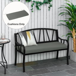 Outsunny 2-Seater Garden Bench Cushion, Loveseat Pad for Patio Swing Furniture, Indoor & Outdoor Use, Grey - thumbnail 2