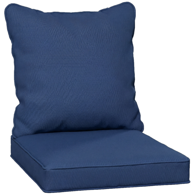 Outsunny Seat and Back Padded Cushion Set, CUSHION ONLY - Dark Blue - image 1